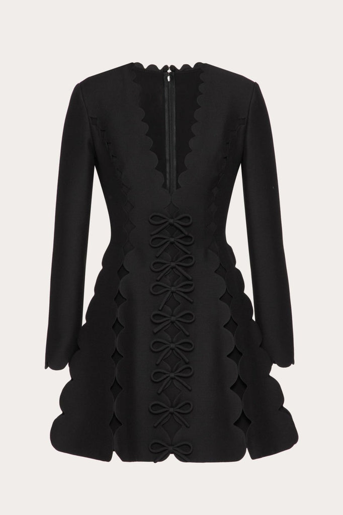 Cambria Bow Scalloped Mini Dress - Stylish beautiful dress for special occasions | Buy Online