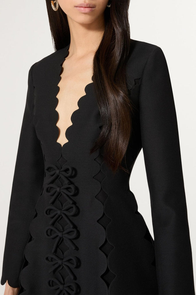 Cambria Bow Scalloped Mini Dress - Stylish beautiful dress for special occasions | Buy Online