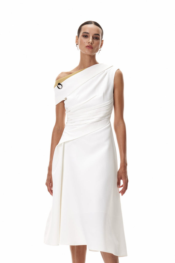 Shop  beautiful dress - Perfect for special occasions | Cambyses One Shouder Ruch Midi Dress