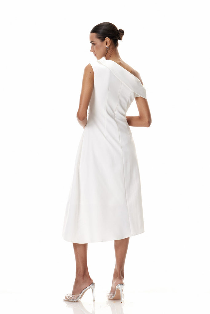 Stylish beautiful dress | Cambyses One Shouder Ruch Midi Dress - Ideal for special occasions