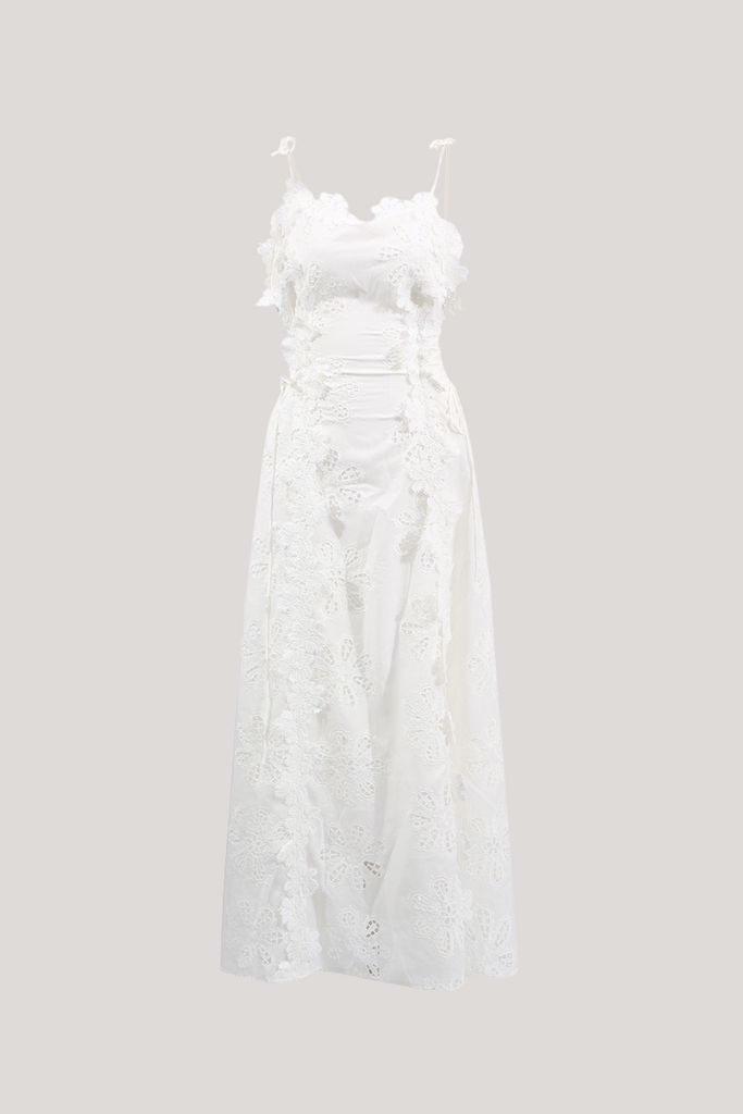 Camellia Spaghetti Embroidered Maxi Dress - Stylish red dress for special occasions | Buy Online