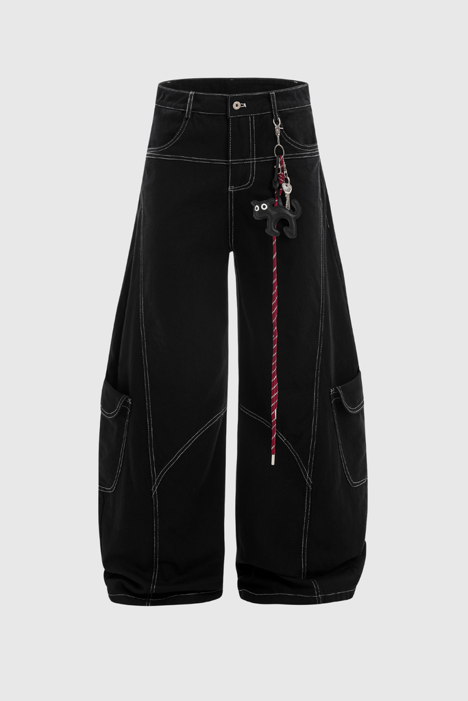 Camilo Baggy Jeans In Black - Stylish black dress for special occasions | Buy Online