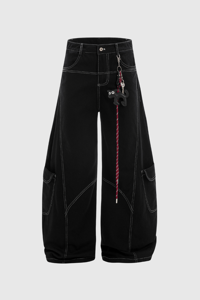 Stylish black dress | Camilo Baggy Jeans In Black - Ideal for special occasions