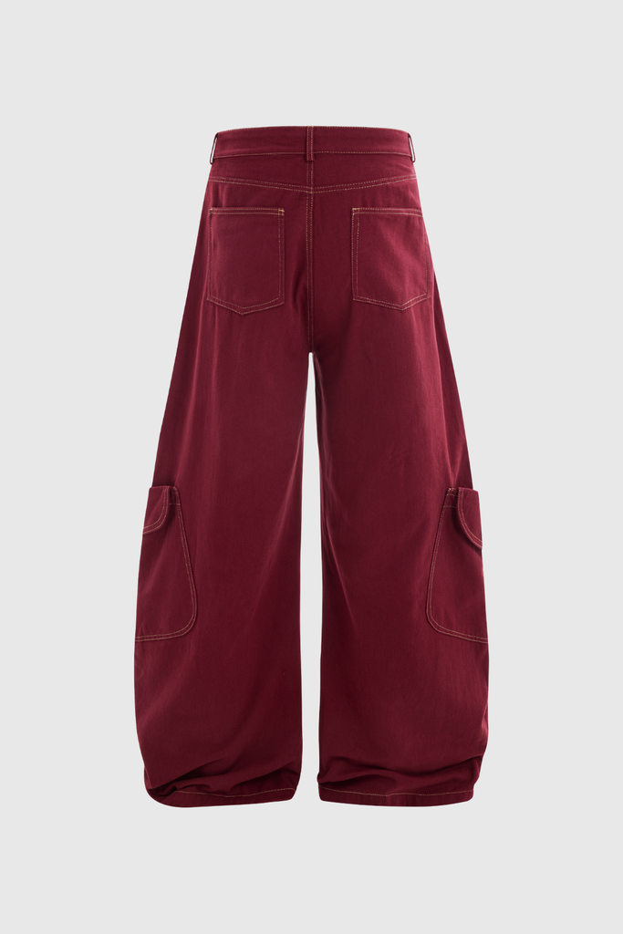 Camilo Baggy Jeans In Red - Stylish red dress for special occasions | Buy Online