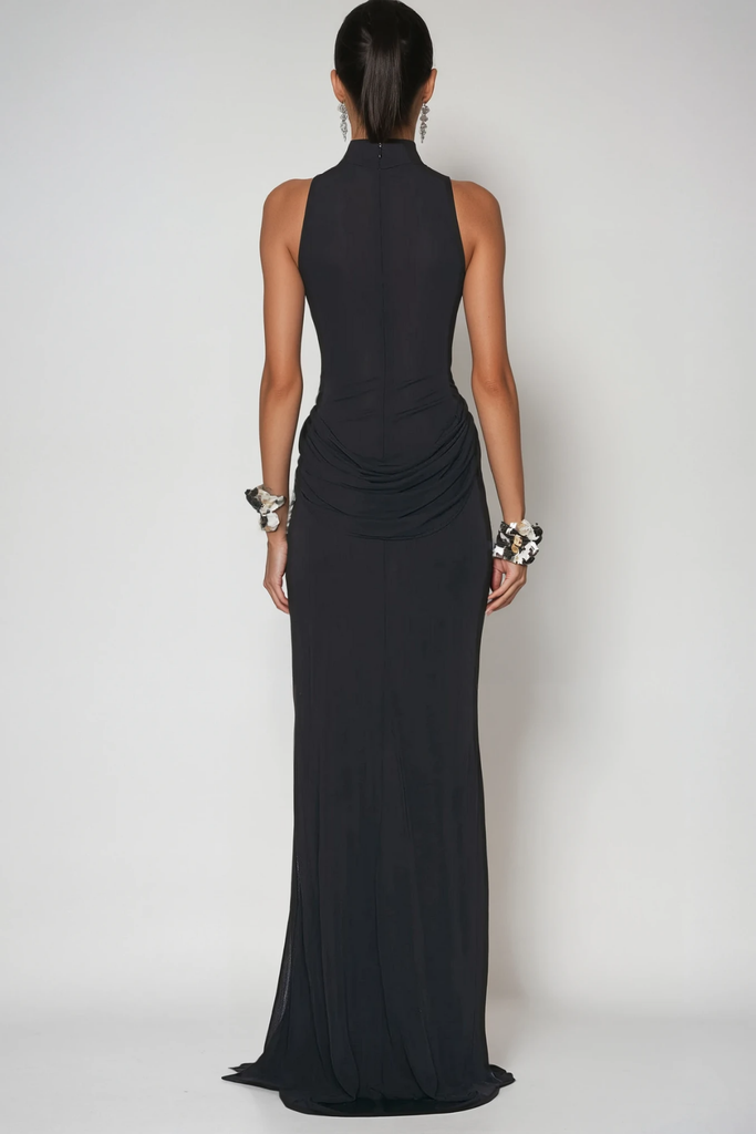 Stylish black dress | Canaan Ruch Sleeveless Split Maxi Dress In Black - Ideal for special occasions