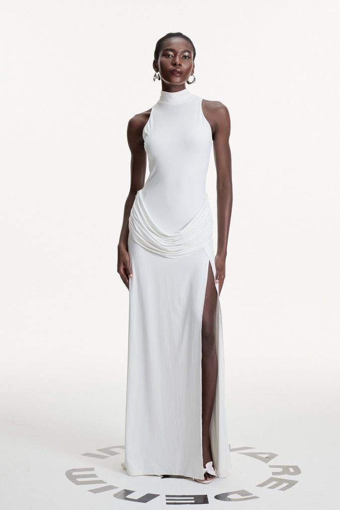 Shop  white dress - Perfect for special occasions | Canaan Ruch Sleeveless Split Maxi Dress In White