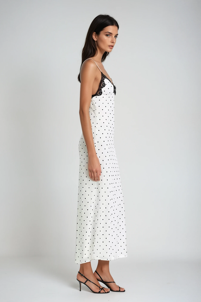 Candace Spaghetti Dot Lace Maxi Dress - Stylish beautiful dress for special occasions | Buy Online