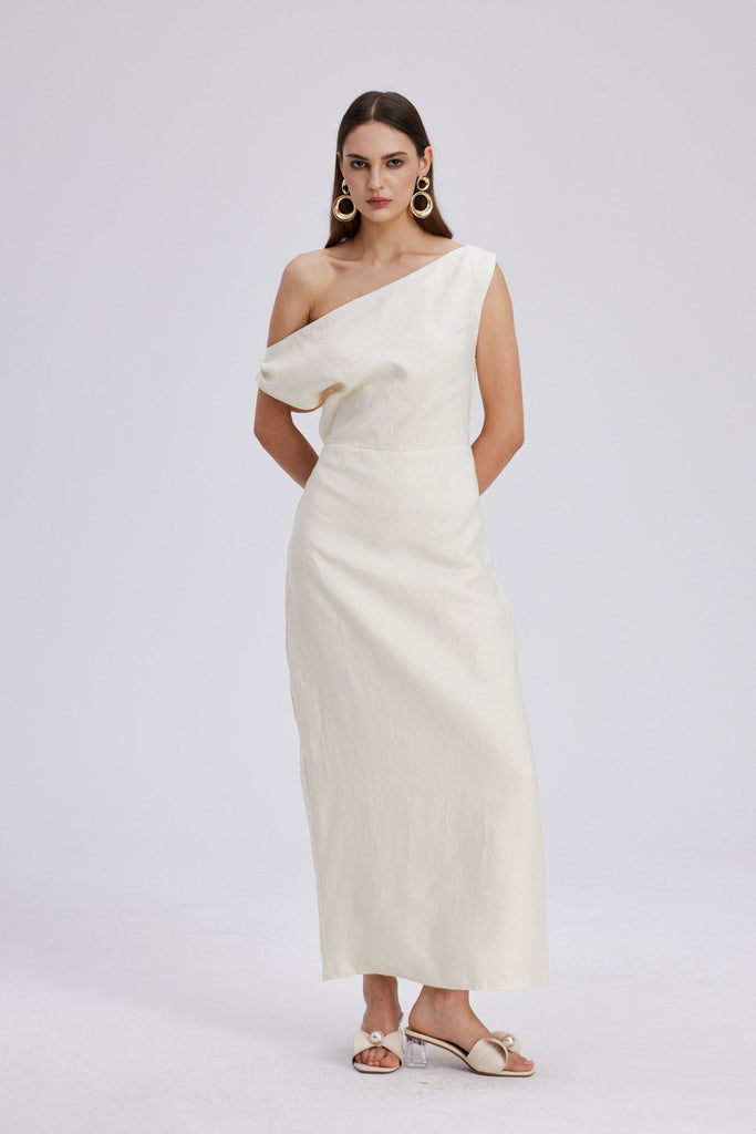 Stylish beautiful dress | Candela One Shoulder Ruch Maxi Dress - Ideal for special occasions