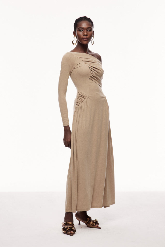 Shop  beautiful dress - Perfect for special occasions | Candi Ruch Asymmetric Maxi Dress In Khaki