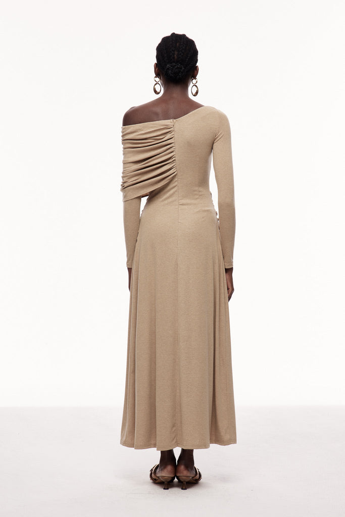 Shop  beautiful dress - Perfect for special occasions | Candi Ruch Asymmetric Maxi Dress In Khaki