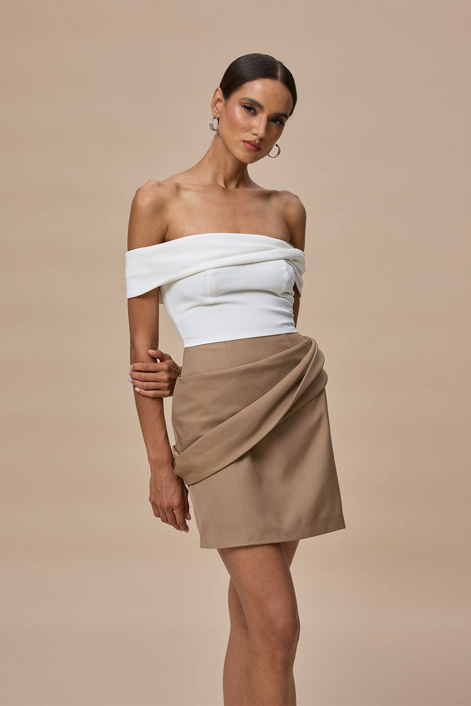 Shop  beautiful dress - Perfect for special occasions | Candide Off Shoulder Ruch Mini Dress