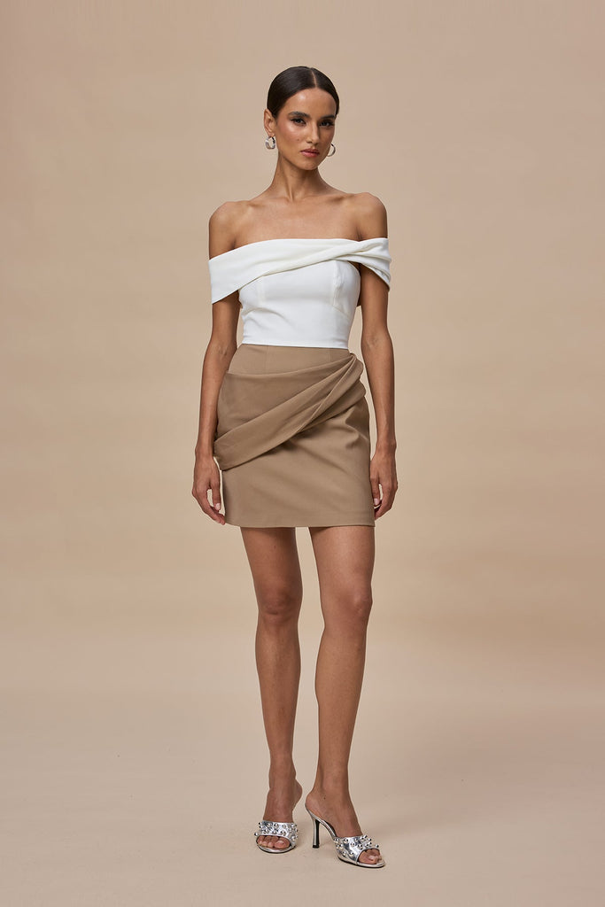 Stylish beautiful dress | Candide Off Shoulder Ruch Mini Dress - Ideal for special occasions