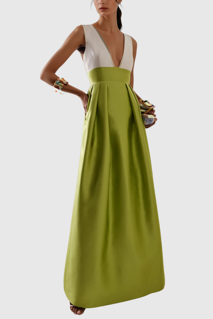 Candis Plunge Satin Maxi Dress - Stylish beautiful dress for special occasions | Buy Online