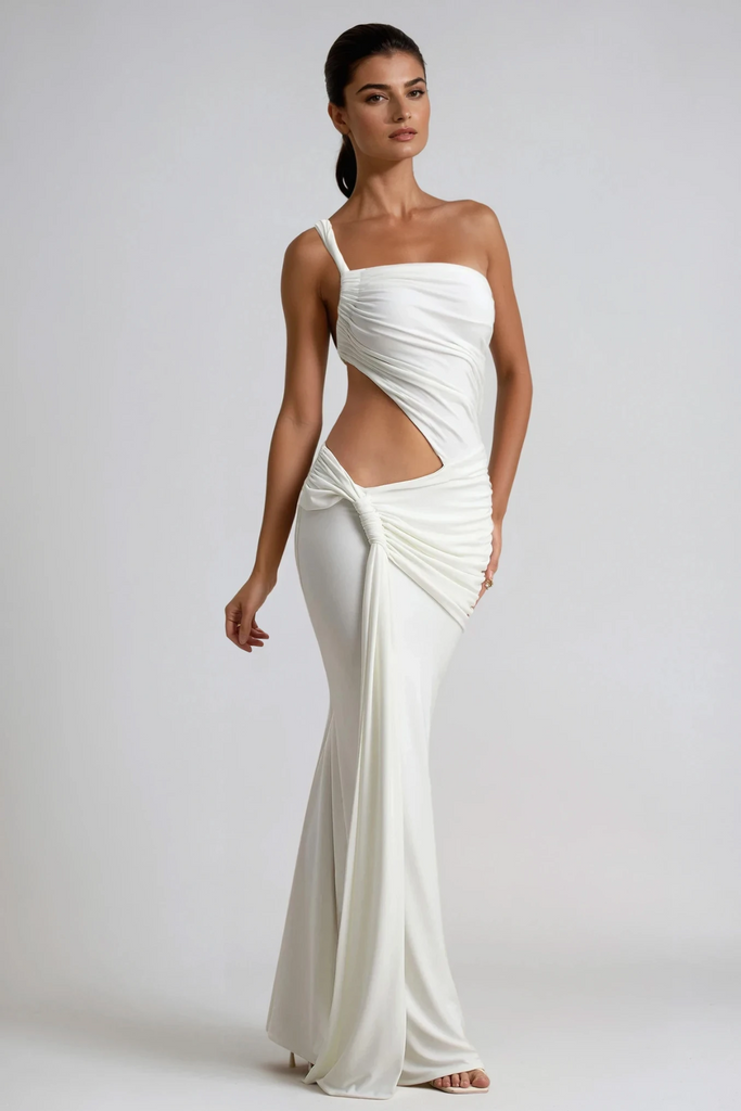 Shop  beautiful dress - Perfect for special occasions | Candy Cutout Asymmetric Ruch Maxi Dress
