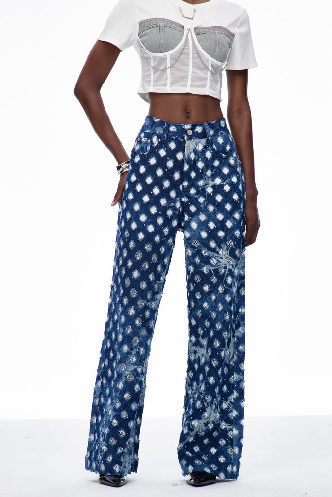 Caoilfhionn Cutout Lace Jeans - Stylish beautiful dress for special occasions | Buy Online