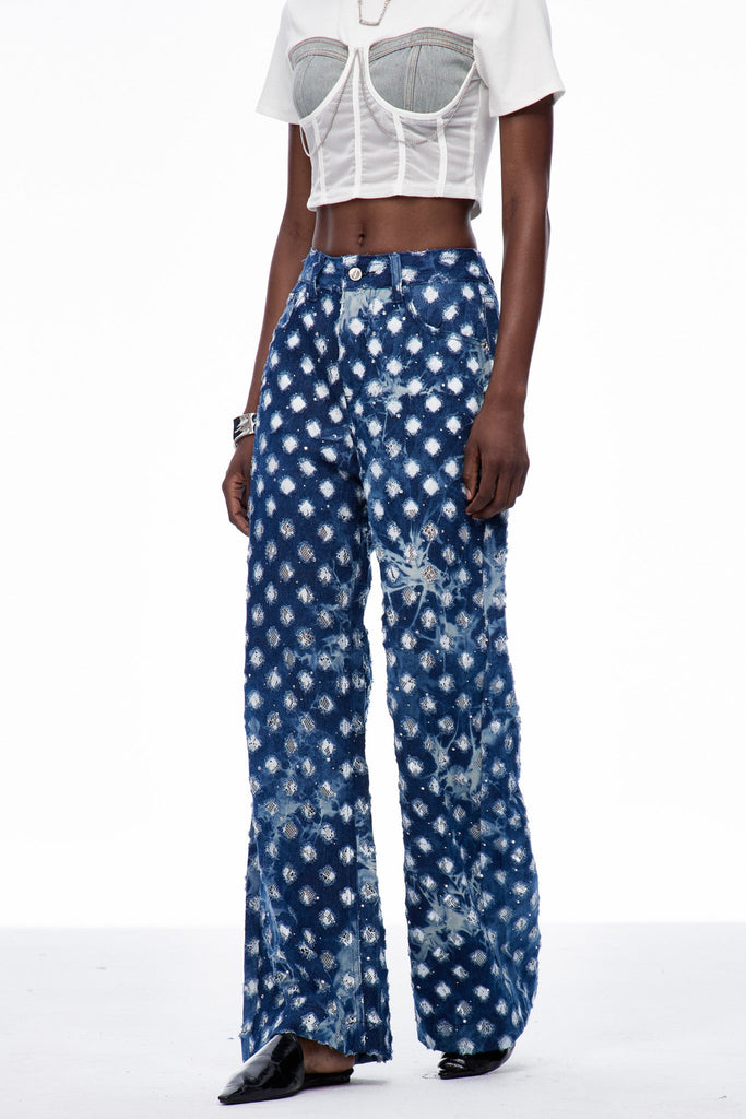 Caoilfhionn Cutout Lace Jeans - Stylish beautiful dress for special occasions | Buy Online