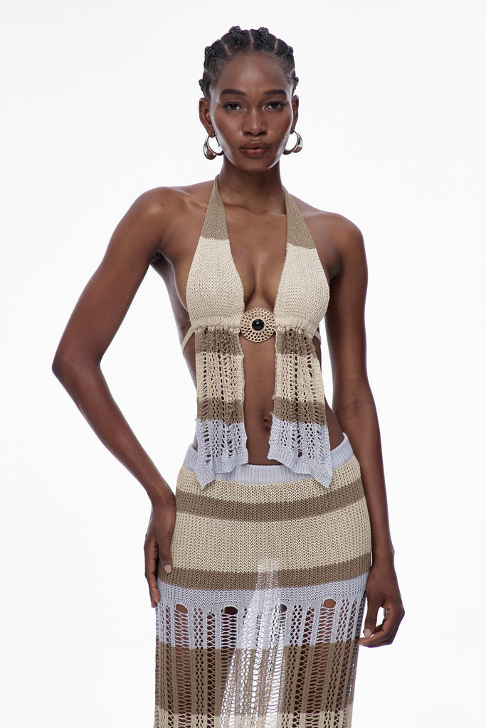 Stylish beautiful dress | Caprice Plunge Backless Knit Skirt Set - Ideal for special occasions