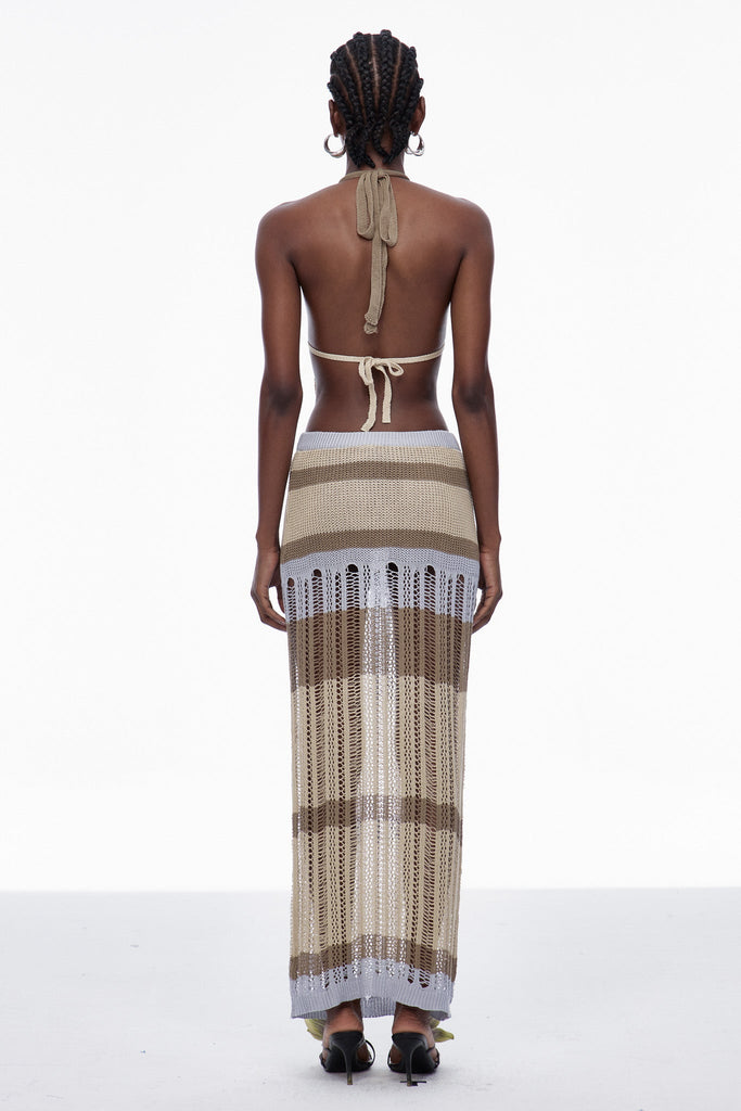 Caprice Plunge Backless Knit Skirt Set - Stylish beautiful dress for special occasions | Buy Online