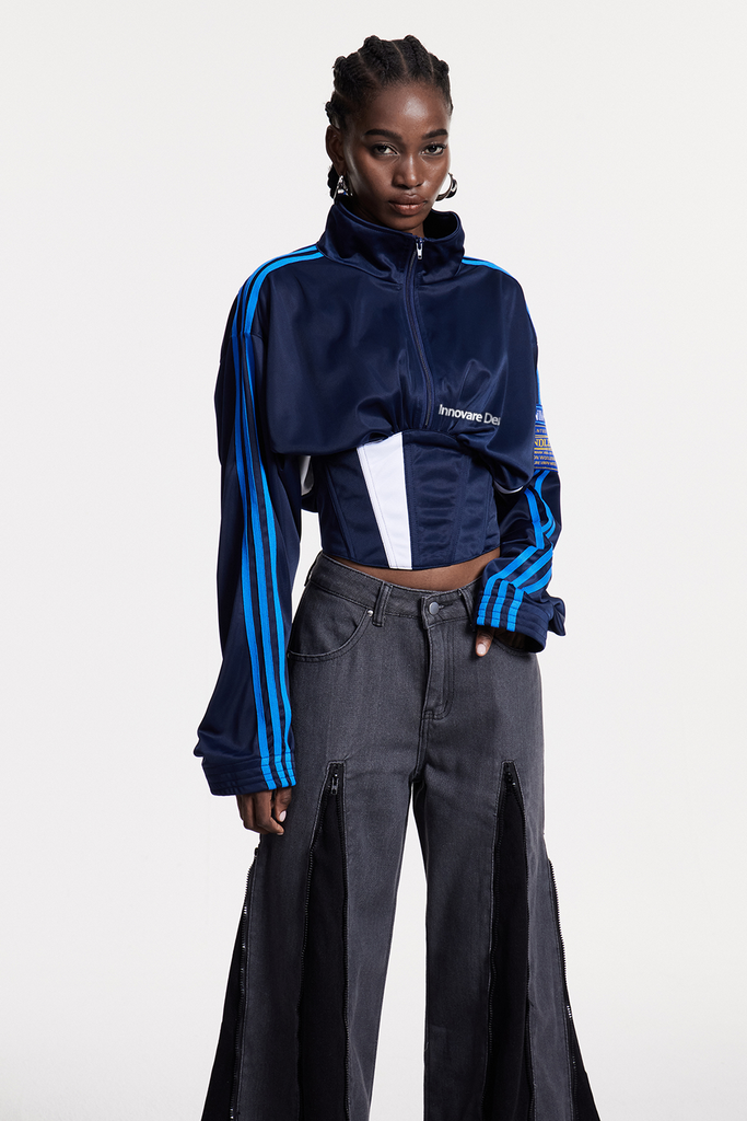 Shop  blue dress - Perfect for special occasions | Capricia Stripe Lace Up Top In Blue