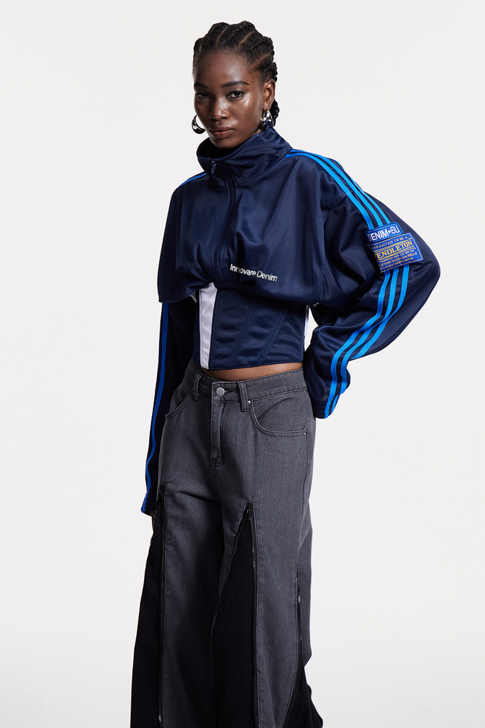 Stylish blue dress | Capricia Stripe Lace Up Top In Blue - Ideal for special occasions