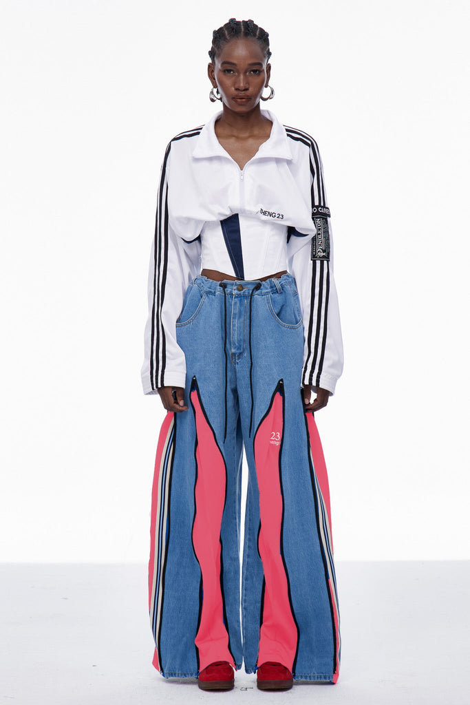 Stylish pink dress | Caprina Deconstruct Zipper Jeans In Pink - Ideal for special occasions