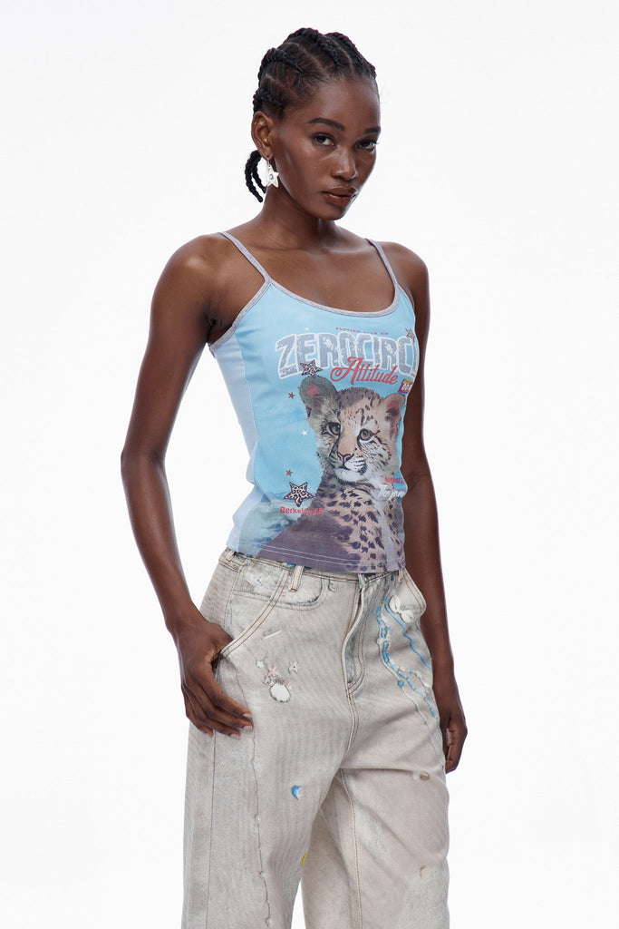 Shop  blue dress - Perfect for special occasions | Carbry Print Spaghetti Top In Blue