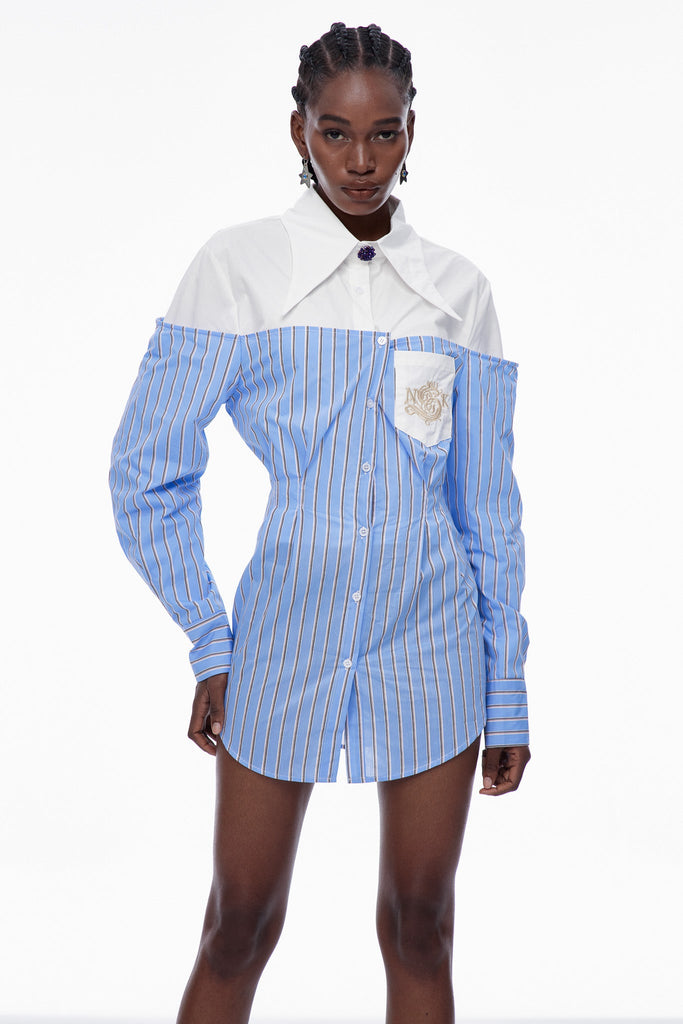Stylish beautiful dress | Carel Deconstruct Stripe Shirt - Ideal for special occasions