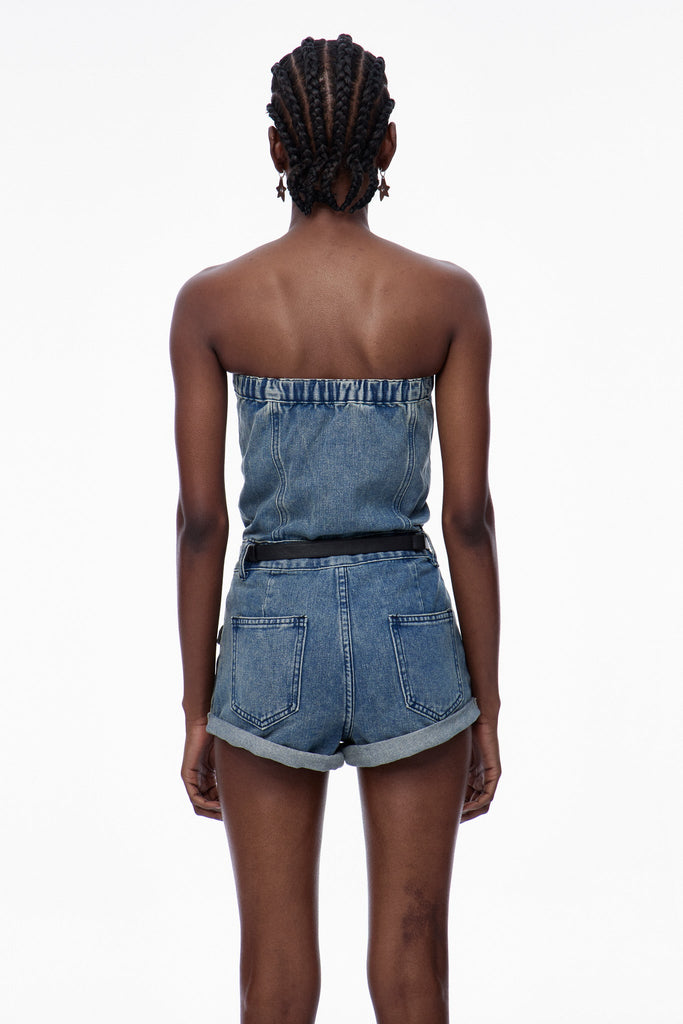 Caren Strapless Denim Jumpsuit - Stylish beautiful dress for special occasions | Buy Online
