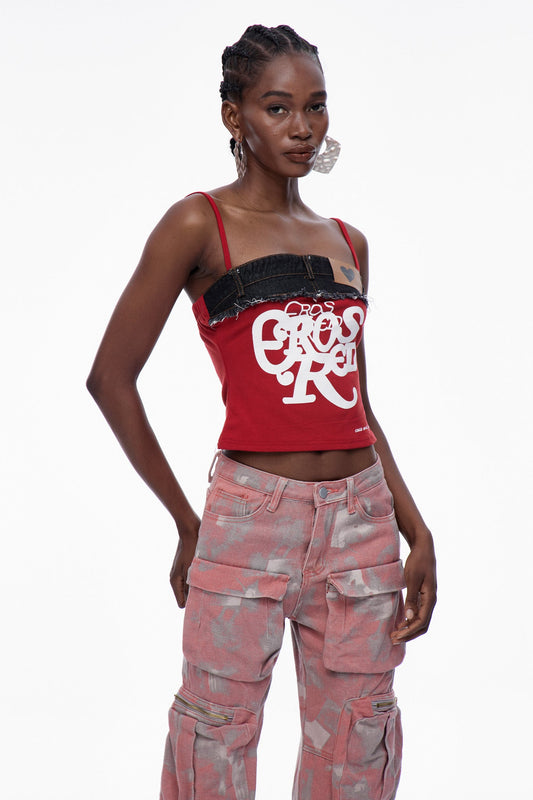 Cari Deconstruct Print Top