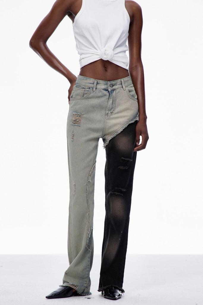 Carina Deconstruct Torn Jeans - Stylish beautiful dress for special occasions | Buy Online