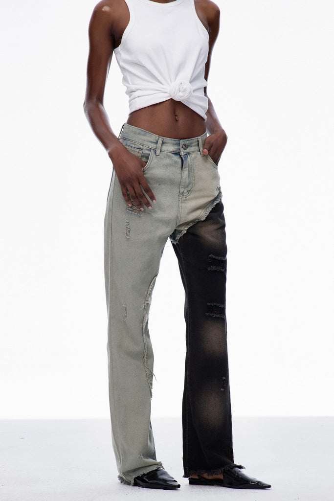 Carina Deconstruct Torn Jeans - Stylish beautiful dress for special occasions | Buy Online