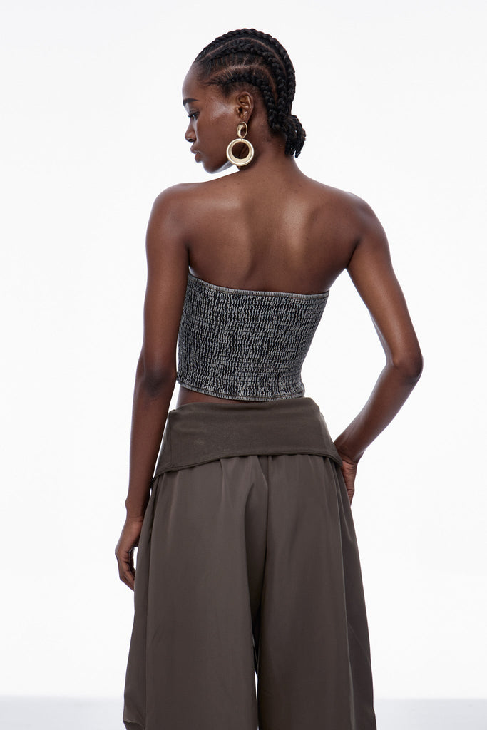 Stylish beautiful dress | Carita Deconstruct Zipper Denim Top - Ideal for special occasions