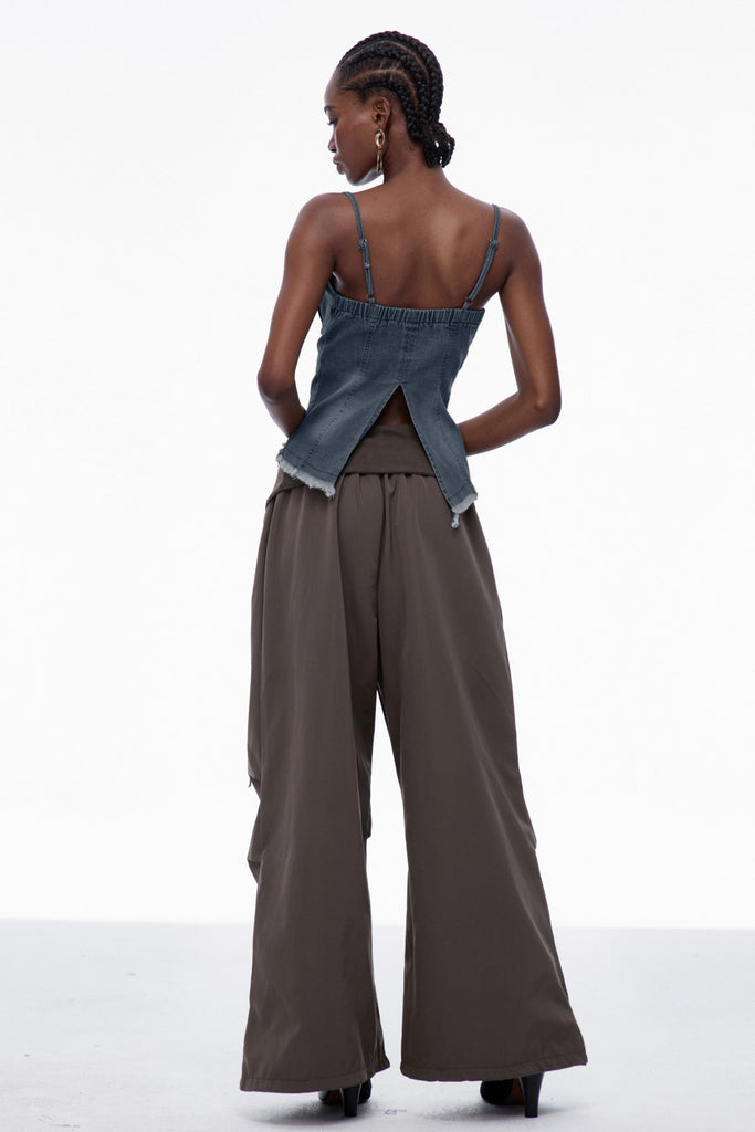 Stylish blue dress | Carl Lace Up Fringe Denim Top In Deep Blue - Ideal for special occasions