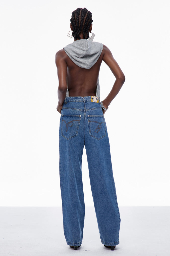 Shop  beautiful dress - Perfect for special occasions | Carlene Backless Sleeveless Denim Jumpsuit