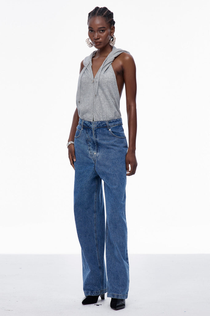 Stylish beautiful dress | Carlene Backless Sleeveless Denim Jumpsuit - Ideal for special occasions