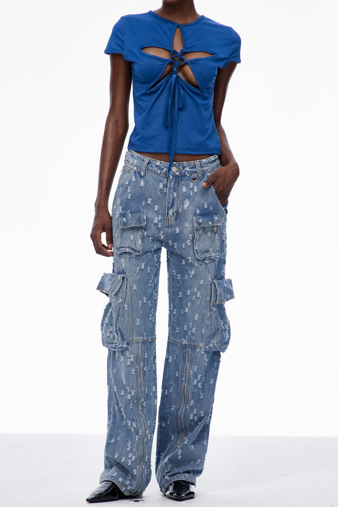 Carley Torn Hayley Cargo Jeans - Stylish beautiful dress for special occasions | Buy Online