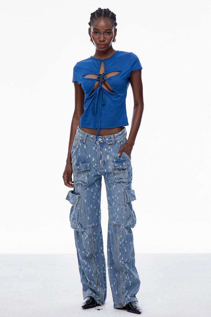 Carley Torn Hayley Cargo Jeans - Stylish beautiful dress for special occasions | Buy Online