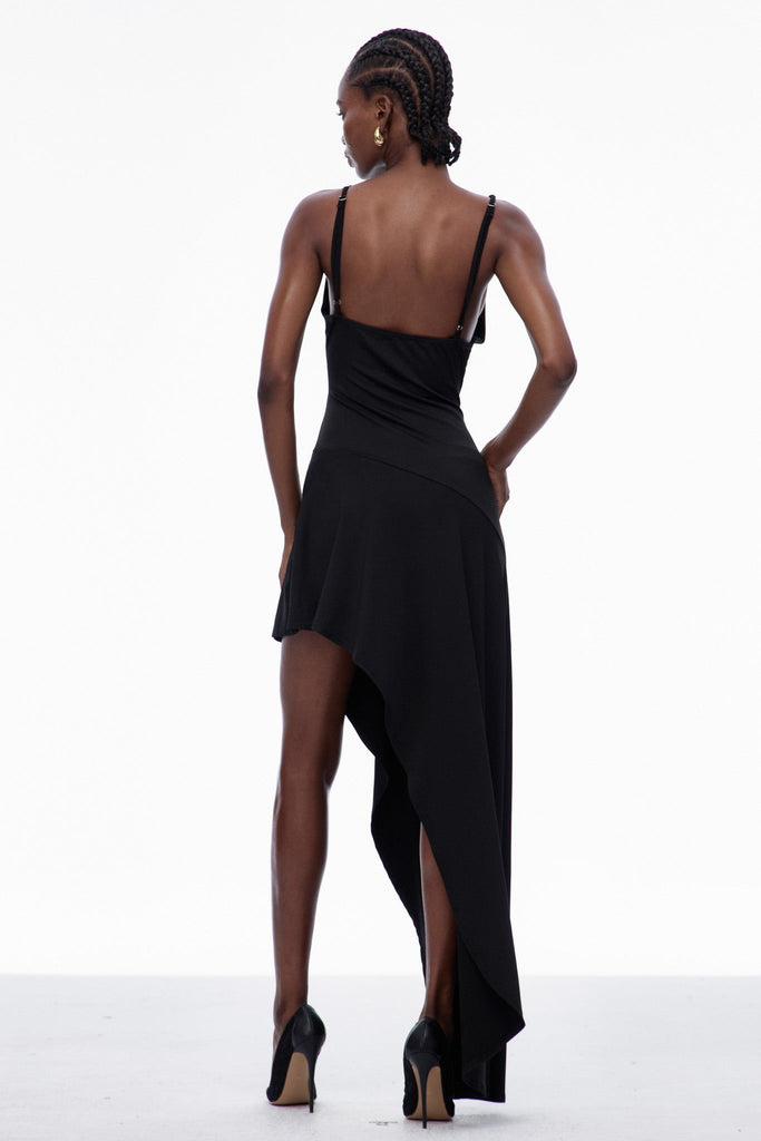 Carlota One Shouder Lace Asymmetric Maxi Dress - Stylish beautiful dress for special occasions | Buy Online