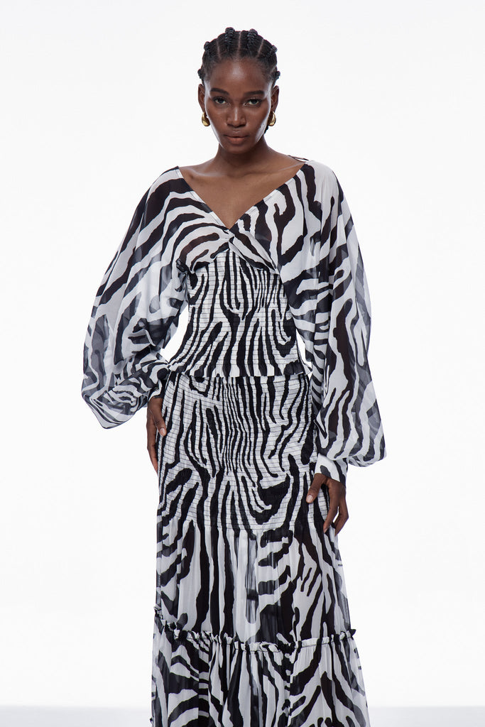 Shop  beautiful dress - Perfect for special occasions | Carlotta Stripe Ruch Mesh Skirt Set