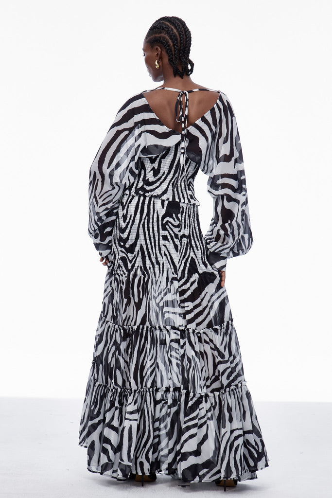 Carlotta Stripe Ruch Mesh Skirt Set - Stylish beautiful dress for special occasions | Buy Online