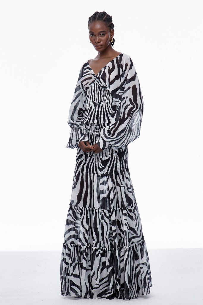 Stylish beautiful dress | Carlotta Stripe Ruch Mesh Skirt Set - Ideal for special occasions