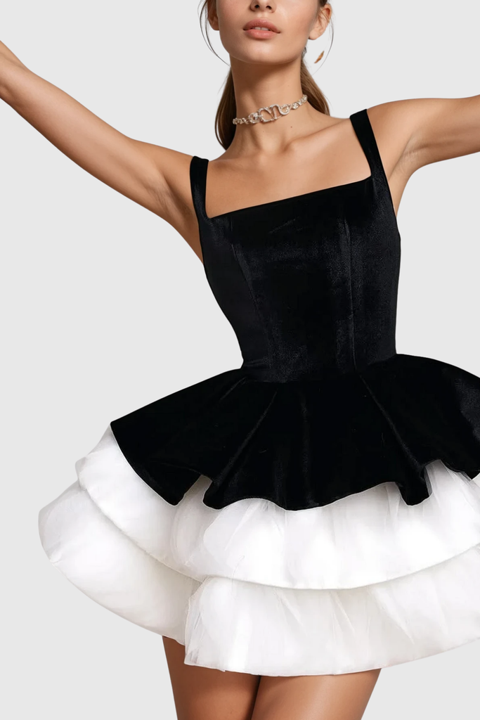 Carmel Bodycon Puffy Mini Dress - Stylish beautiful dress for special occasions | Buy Online