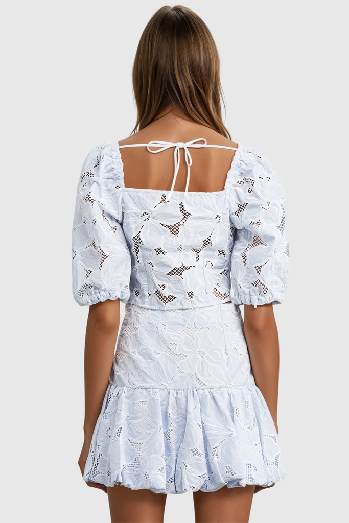 Shop  red dress - Perfect for special occasions | Carmela Embroidered Cutout Skirt Set