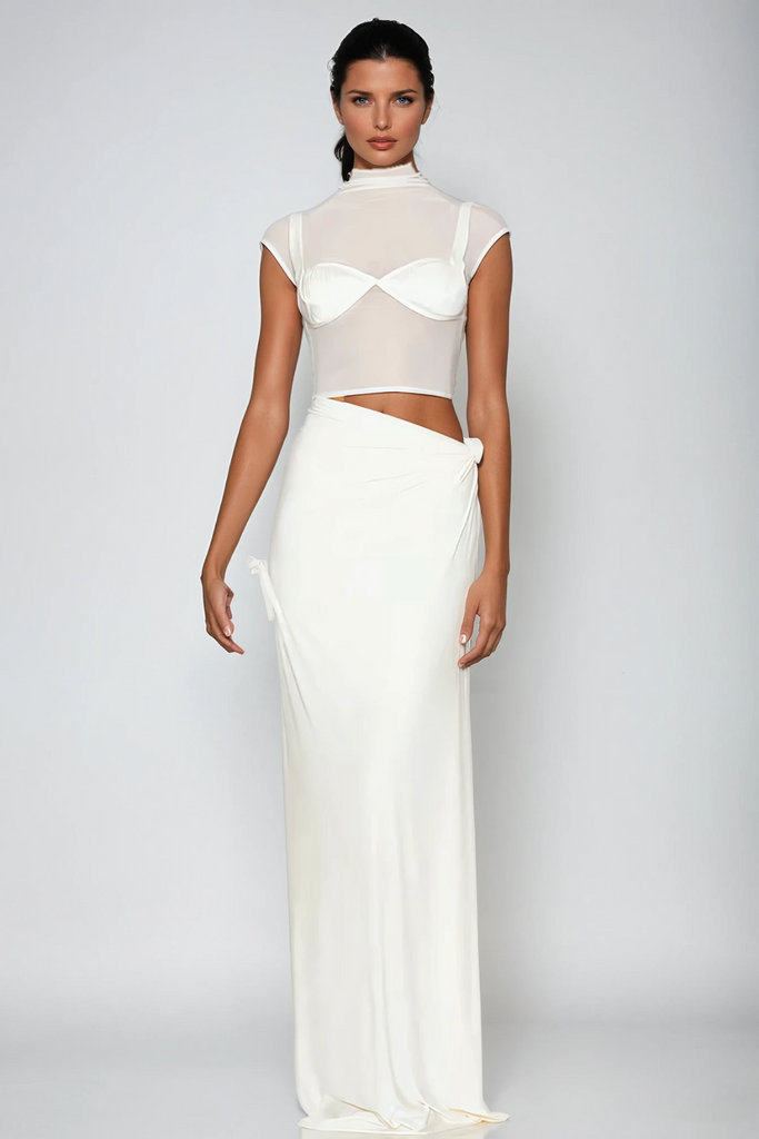 Carmelita Ruch Mesh Skirt Set - Stylish beautiful dress for special occasions | Buy Online