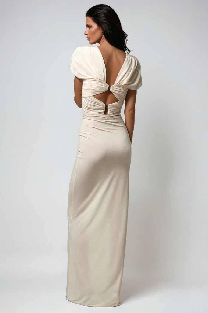 Carmelo Flower Ruch Cutout Skirt Set - Stylish beautiful dress for special occasions | Buy Online