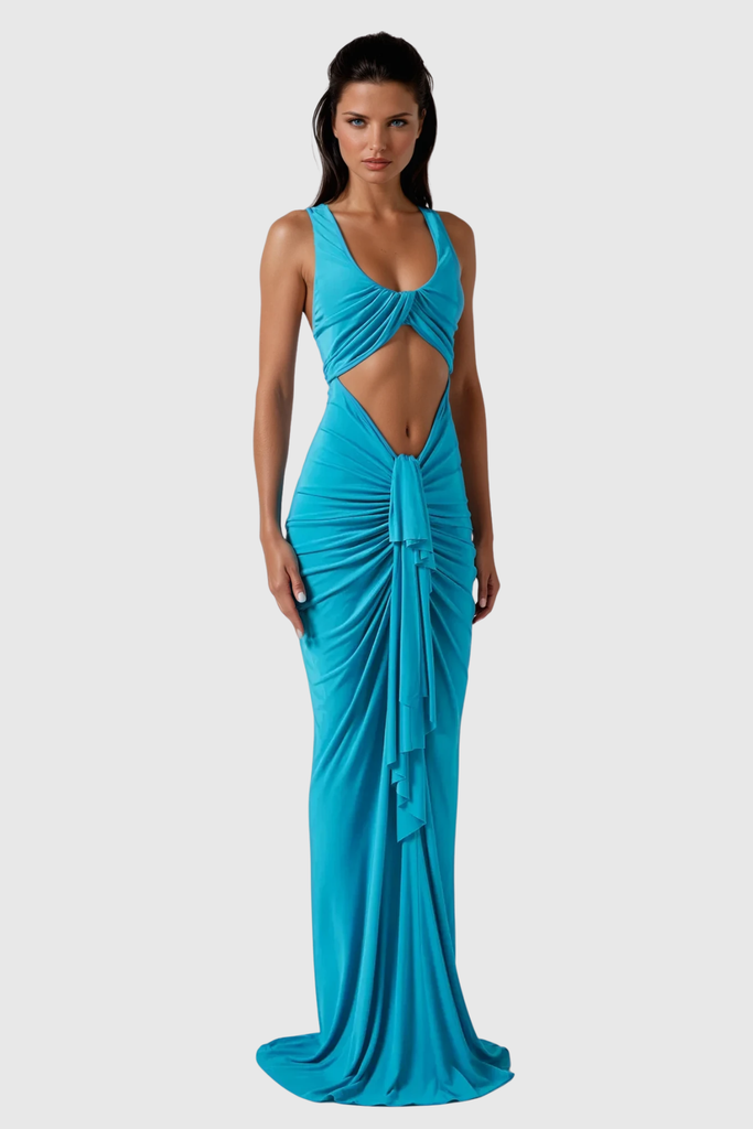 Carmine Ruch Cutout Lace Up Maxi Dress - Stylish beautiful dress for special occasions | Buy Online