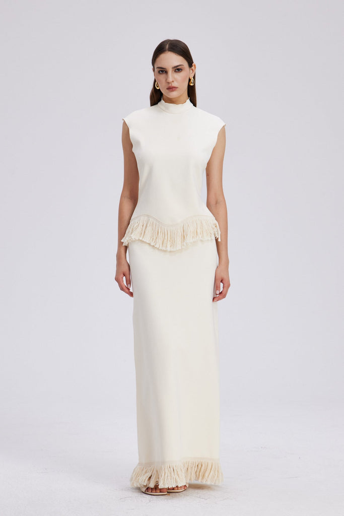 Shop  beautiful dress - Perfect for special occasions | Carminho Fringe Knit Skirt Set