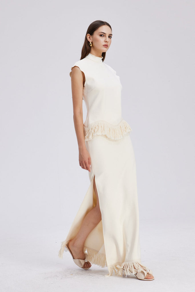 Shop  beautiful dress - Perfect for special occasions | Carminho Fringe Knit Skirt Set