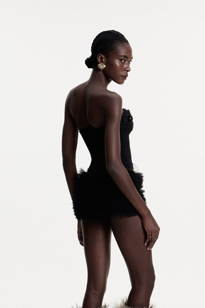 Carmo Sequin Embroidered Skirt Set - Stylish red dress for special occasions | Buy Online