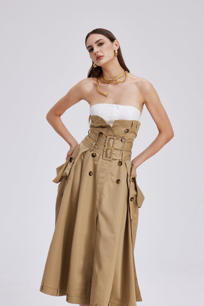 Shop  beautiful dress - Perfect for special occasions | Caroline Strapless Buckle Maxi Dress